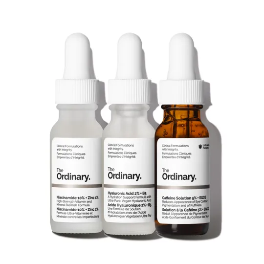 The Ordinary Most-Loved Set (3 x 15ml) – Niacinamide, Hyaluronic Acid & Caffeine Solution