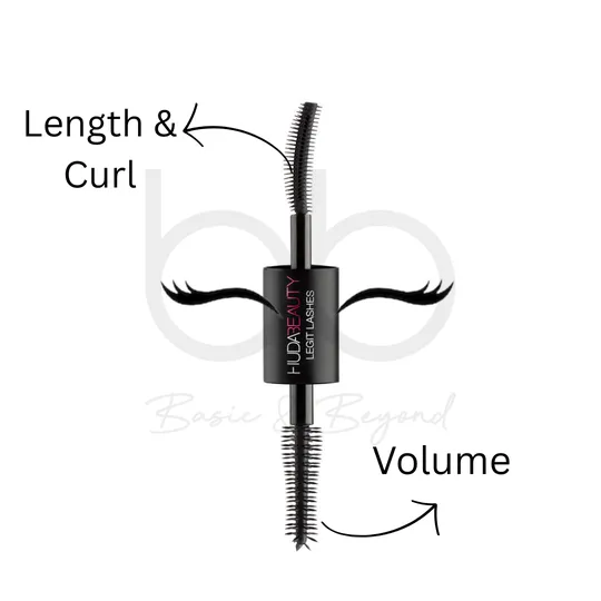 Huda Beauty LEGIT LASHES Mascara Mini – Double-Ended for Volume & Length 