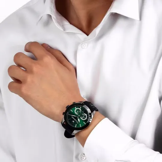 Maserati Traguardo Collection Men's Watch Black & Green Strap