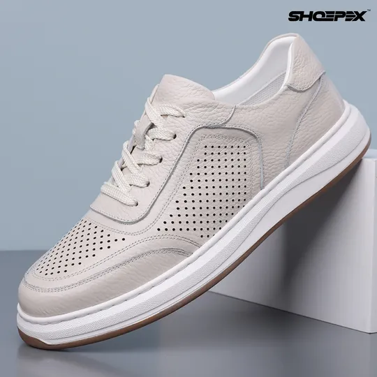 Shoepex Breathable Cowhide Men's Casual Shoes - Non-slip & Trendy