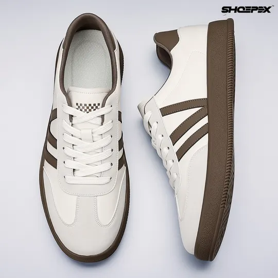 Shoepex Men's Breathable Daily Casual Sneakers | Cow Split Leather, Non-Slip, Shock-Absorbing Comfort Shoes