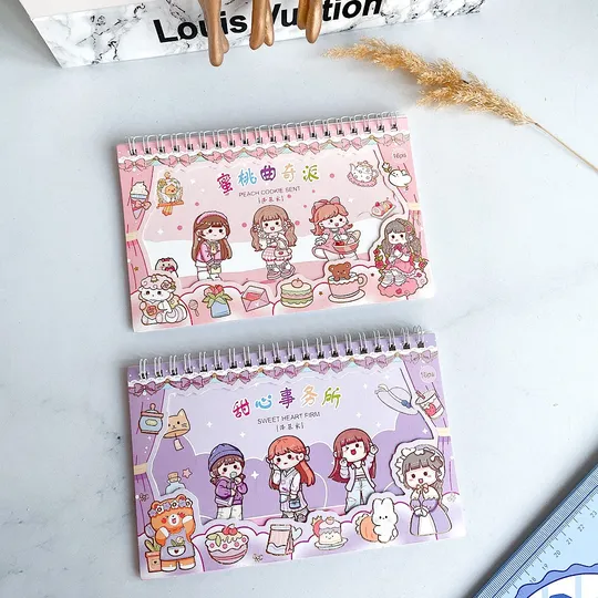 Kuromi Cartoon Sticker Spiral Notebook 