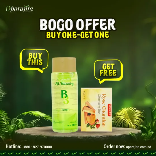 Buy Oporajita All Balancing B3 Toner 100ml, Get Oporajita Rose Chandan Cleansing Bar 50gm (BOGO)