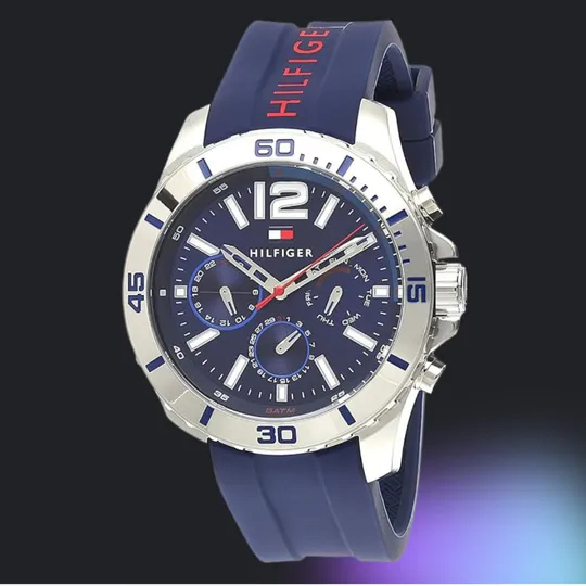 Tommy Hilfiger Multi-Function Blue Dial Silicone Men's Watch