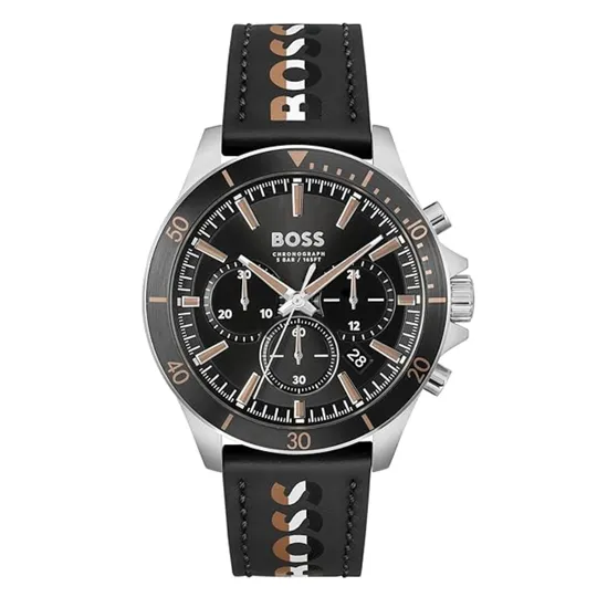 Hugo Boss Black Leather Chronograph Men's Watch