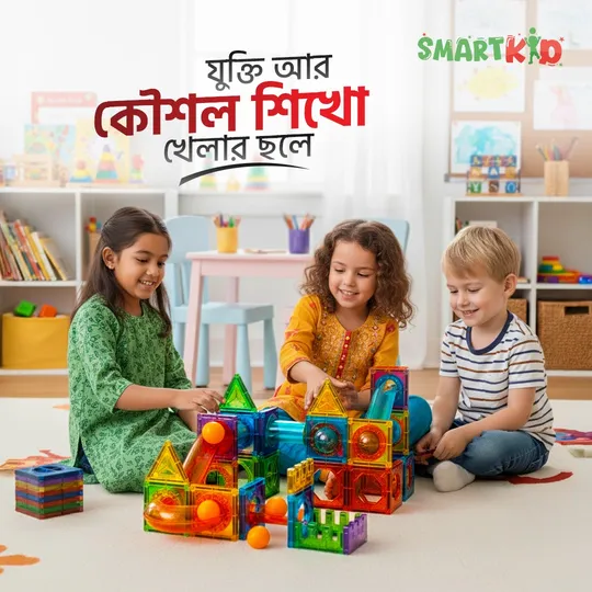 Kid Educational Track Building Magnetic Tiles Blocks 69 PCS