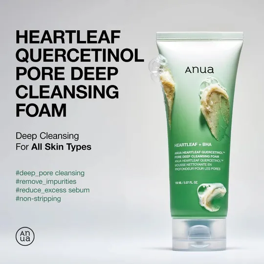 Anua - Heartleaf Quercetinol Pore Deep Cleansing Foam (150ml)