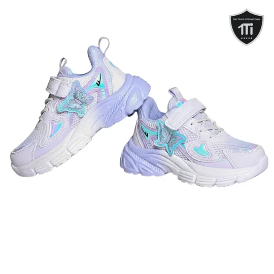 Butterfly Glow Kids’ Sneakers For Girls – Purple & Blue