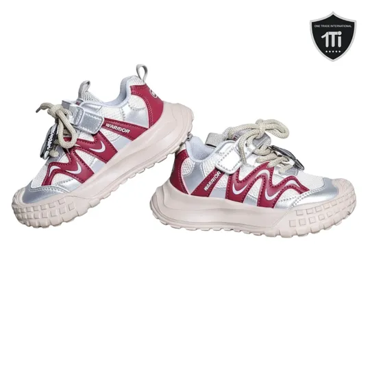 Warrior Kids Red & Silver Sport Sneakers
