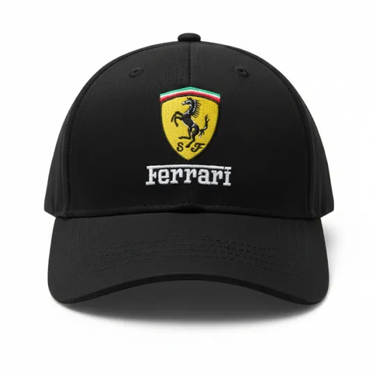 Ferrari Black Cap with Shield Logo 