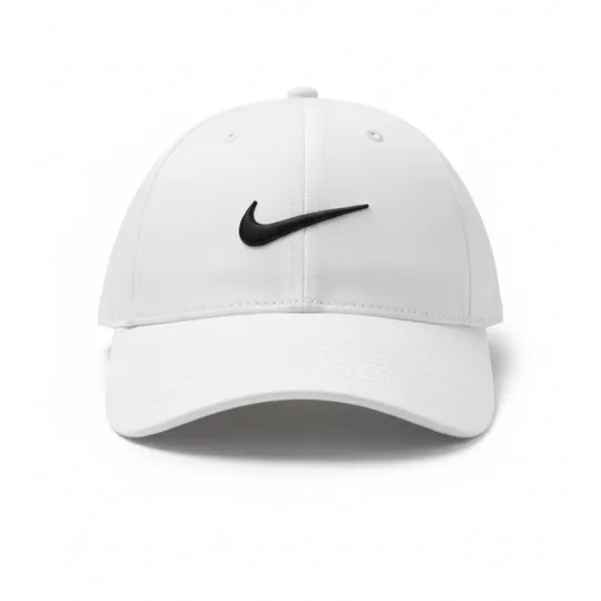 Nike White Cap with Black Swoosh
