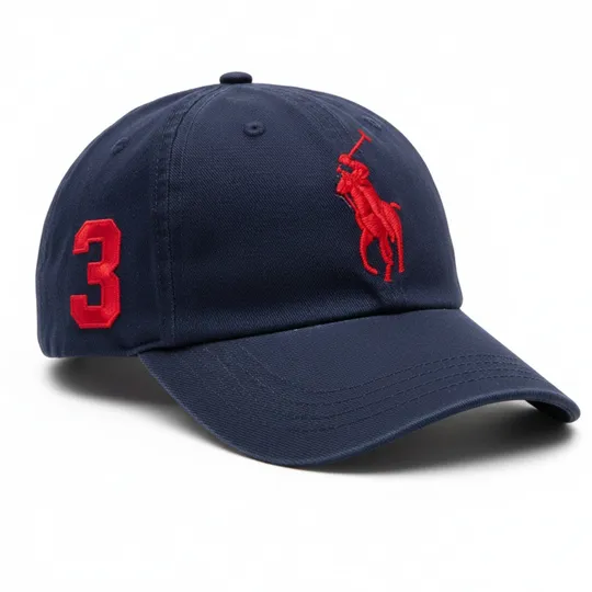 Polo Ralph Lauren Navy Blue Cap – Red Embroidered Logo
