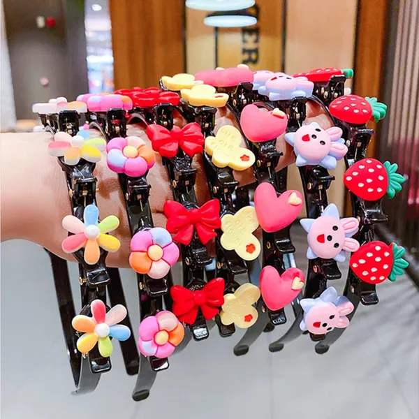 Cute Colorful Flower Clip Style Girls Hair Band (1 pc)