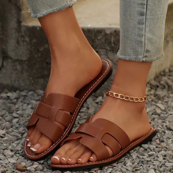 FOREIGN TRADE FASHIONABLE  LARGE SIZE FLAT  WOMEN'S SANDALS GB-0H66