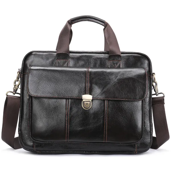  MEN'S BUSINESS BAG GENUINE LEATHER HANDBAG LAPTOP BAG 