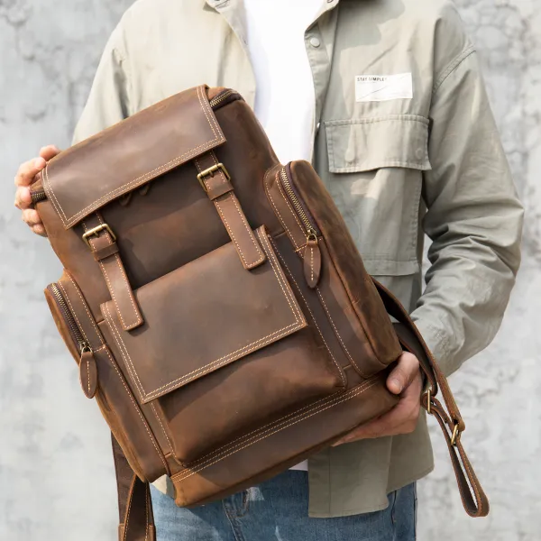 Marent Vintage Horse Leather Travel  Backpack