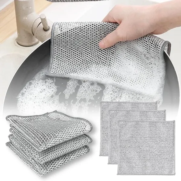Scratch Wire Dishcloth Set for Kitchen 4 pcs