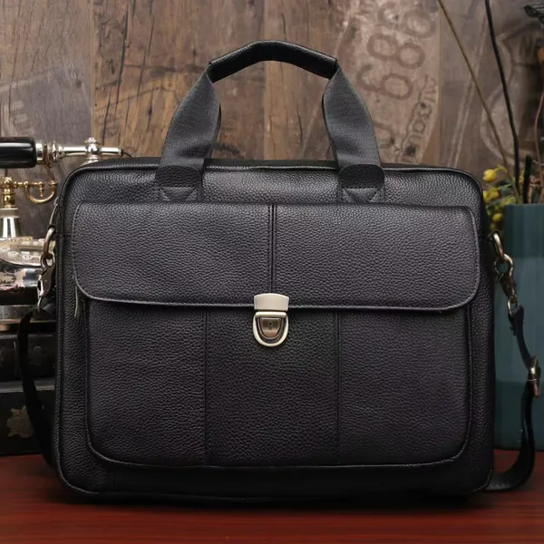 Genuine Leather Men’s Business Laptop Bag