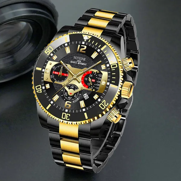  MEN'S LUMINOUS STEEL BELT WATCH