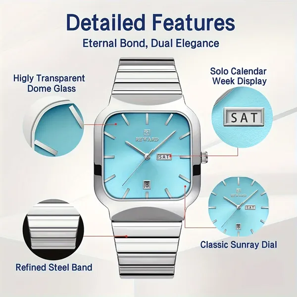 REWARD VIP Ice  Blue Quartz Watches for Men