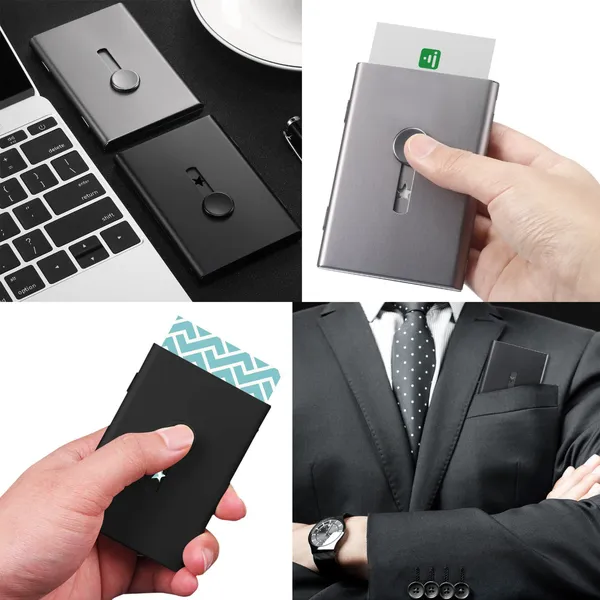 Executive Steel Business Card Case Gray