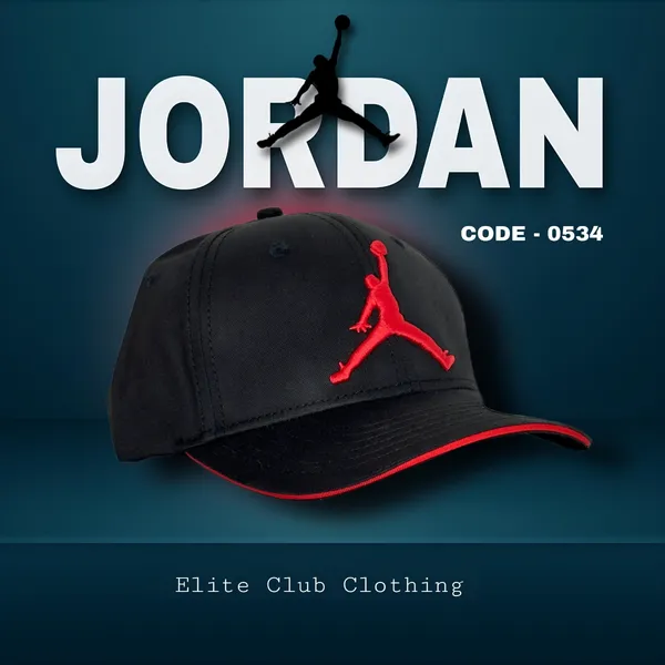 Men's Jordan Cap (S-6)-Black 
