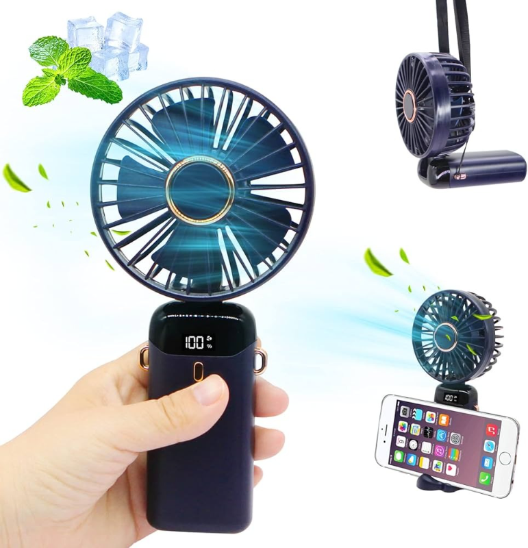 Portable Led Sign Fan LED Digital Display Rechargeable Portable Fan - Only 99 Shop BD