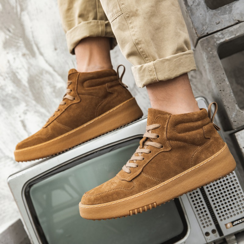 Genuine Suede Leather High Neck Casual Shoes Xenno