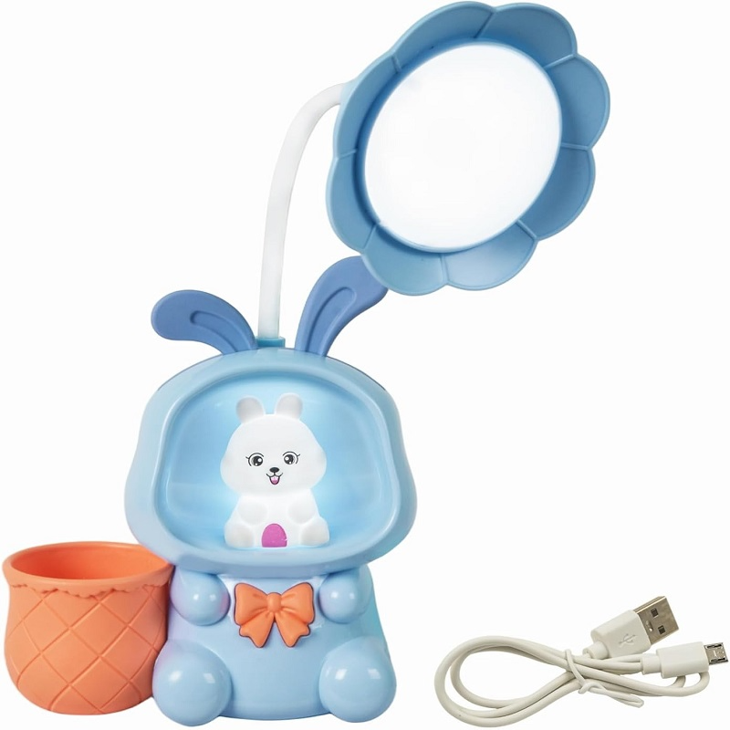 3 in 1 Rabbit Theme LED Desk Lamp with Pencil Sharpener and Pen Holder ...