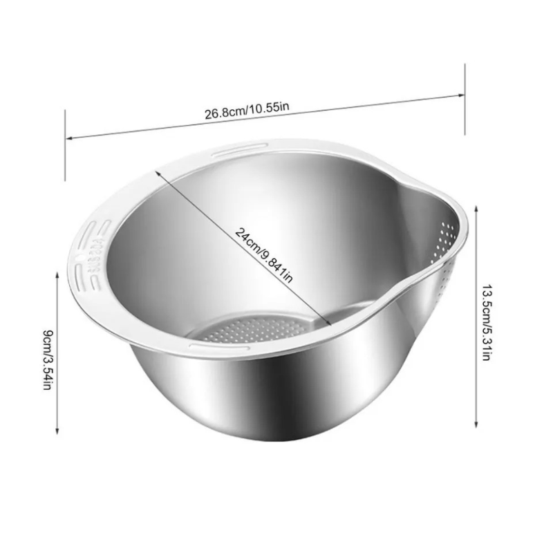 Stainless Steel Rice Washing Filter Strainer Basket - Shopnest BD