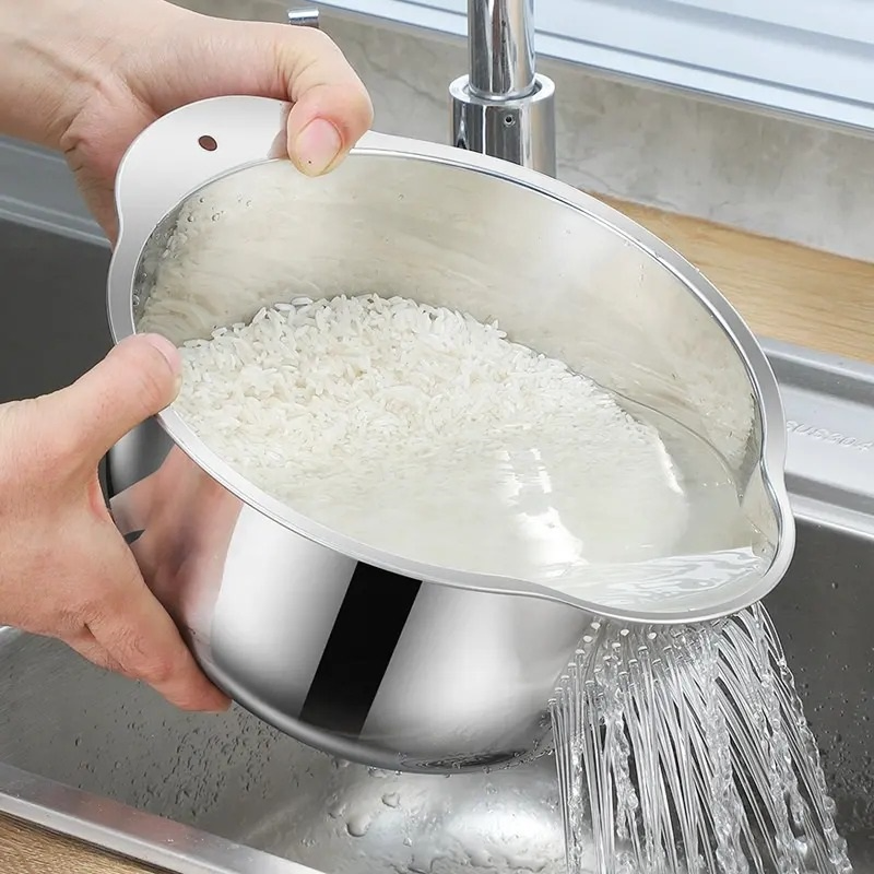 Stainless Steel Rice Washing Filter Strainer Basket - Shopnest BD