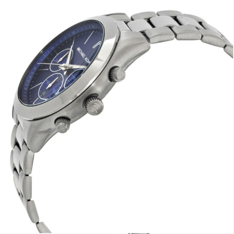 Michael Kors Men’s Quartz Grey Stainless Steel Blue Dial Watch - Elite Club